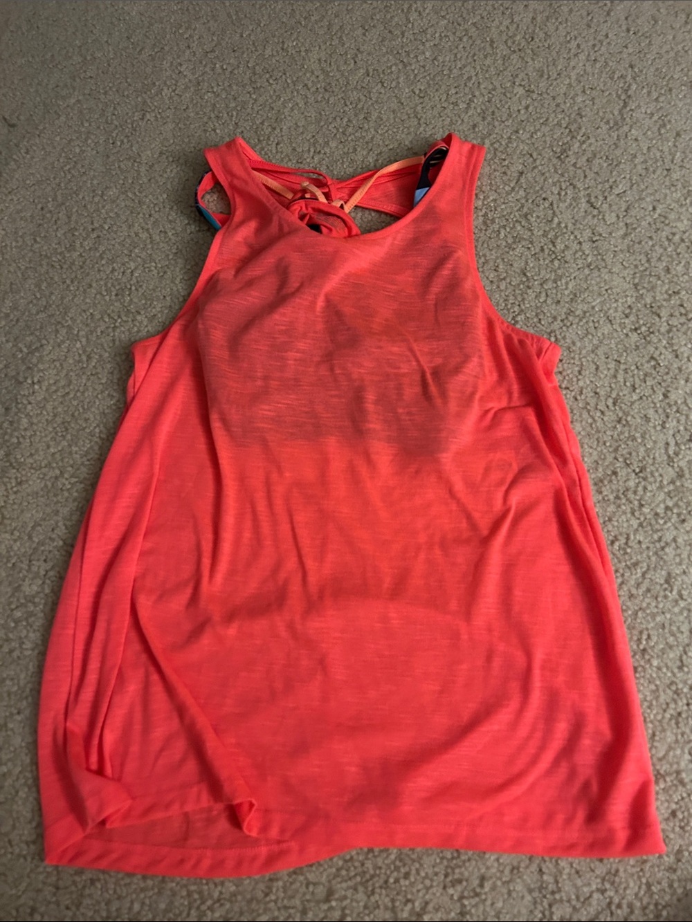 SO girls 16 pink lightweight tank top with built in colored sports bra